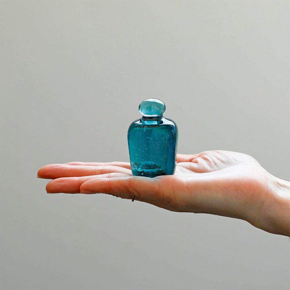 Recycled Glass Paper Weight Soda Bottle Blue