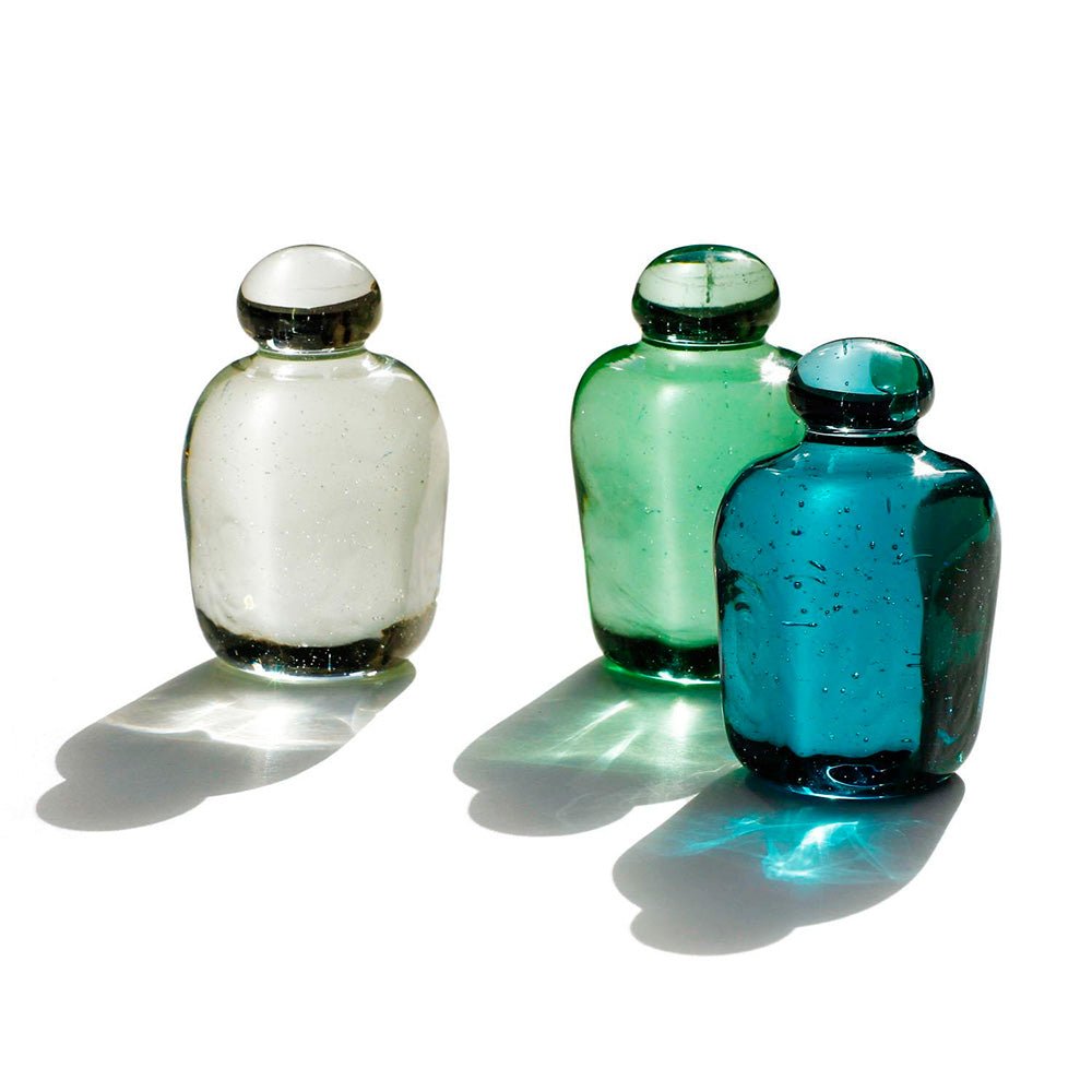 Recycled Glass Paper Weight Soda Bottle Blue