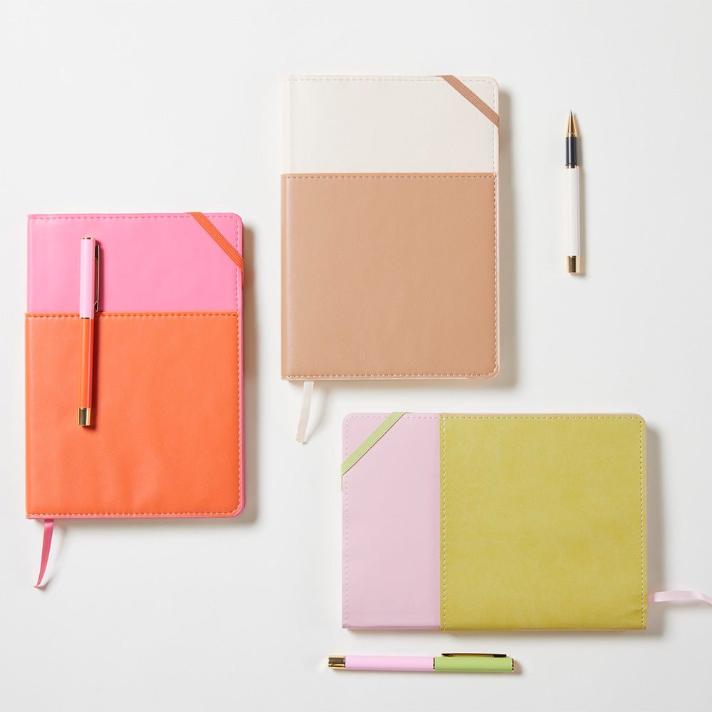 Carnet de poche végan - Rose et fraîcheur