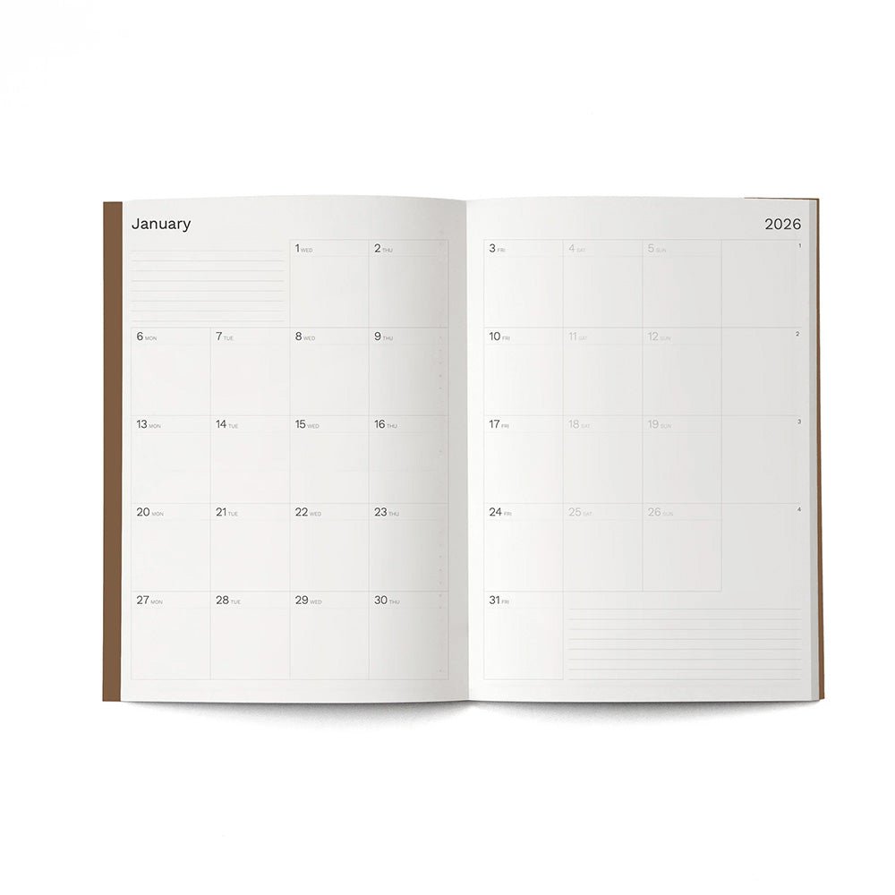 Agenda mensuel grand format 2026 Plus Cappuccino A4