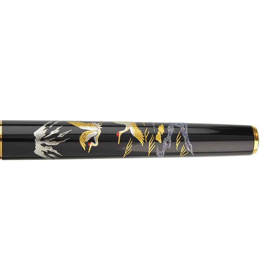 Vicoh Modern Maki-e Fountain Pen Nib M 18kt Crane Mt Fuji
