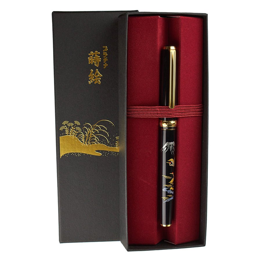 Vicoh Modern Maki-e Fountain Pen Nib M 18kt Crane Mt Fuji