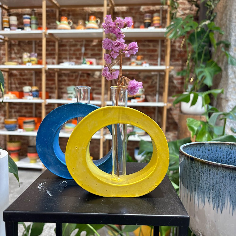 Jarrón Probeta Amarillo