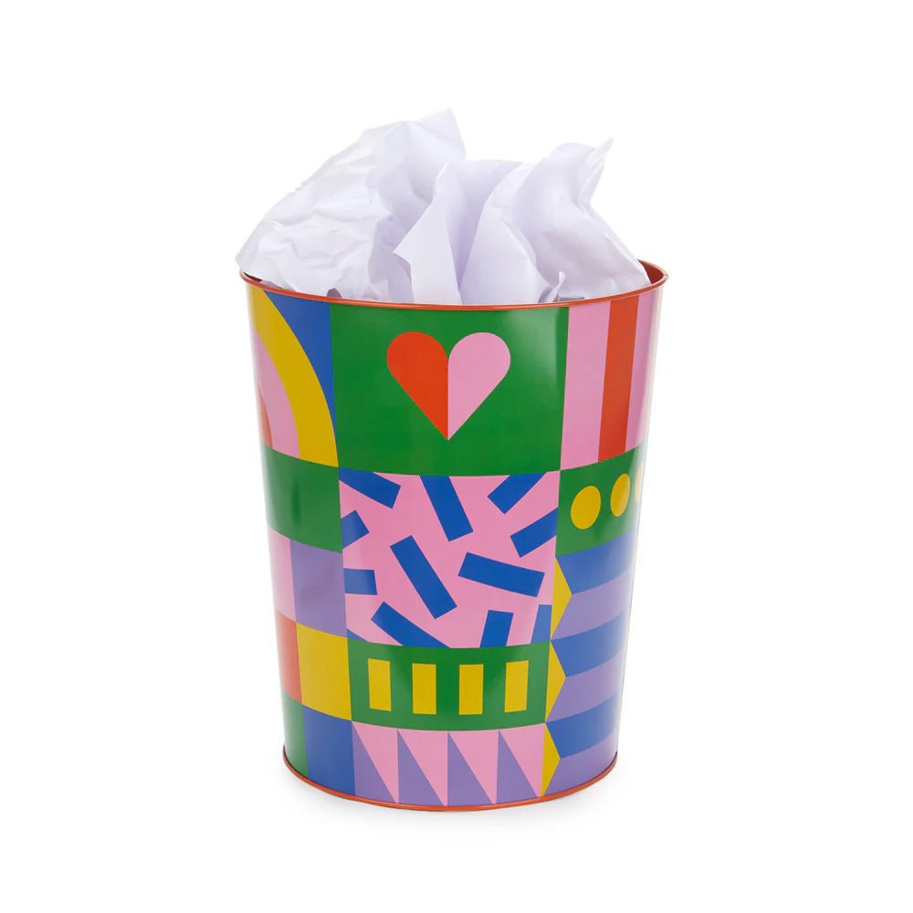 Papelera Los Pepes Hearts Rojo-Metal