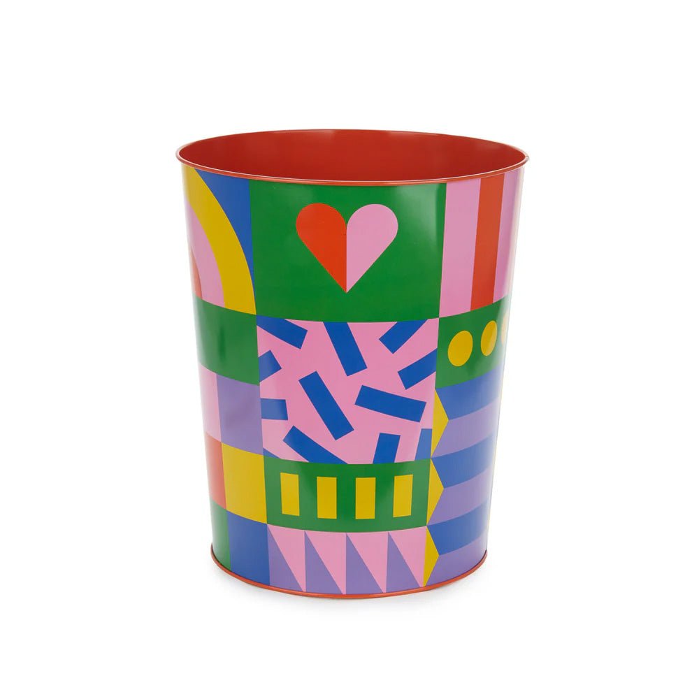 Papelera Los Pepes Hearts Rojo-Metal