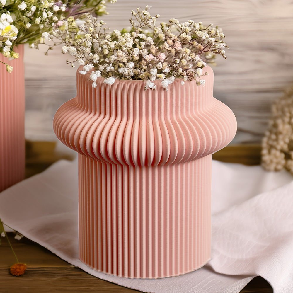 Jarrón Ribbed Rosa