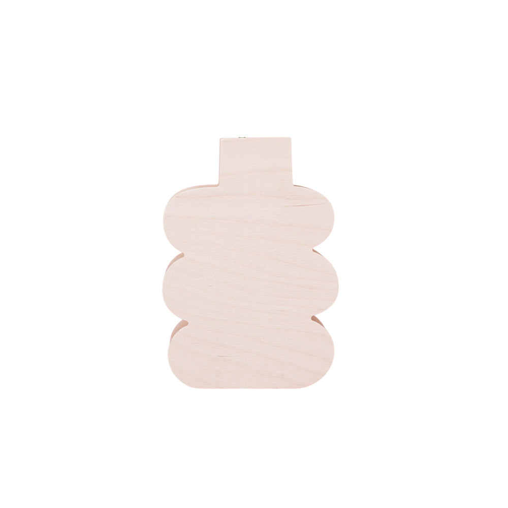 Jarrón de Madera Retro Check