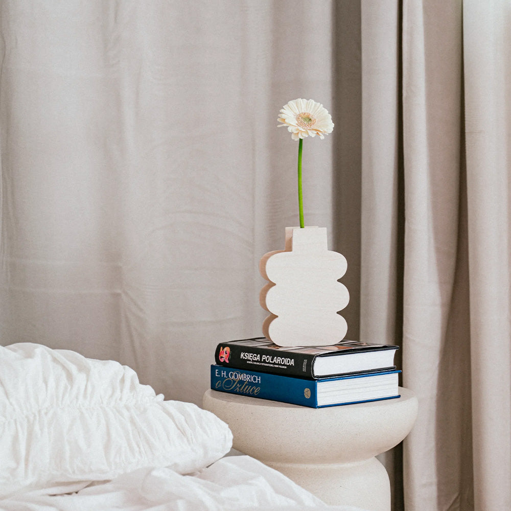 Jarrón de Madera Retro Check