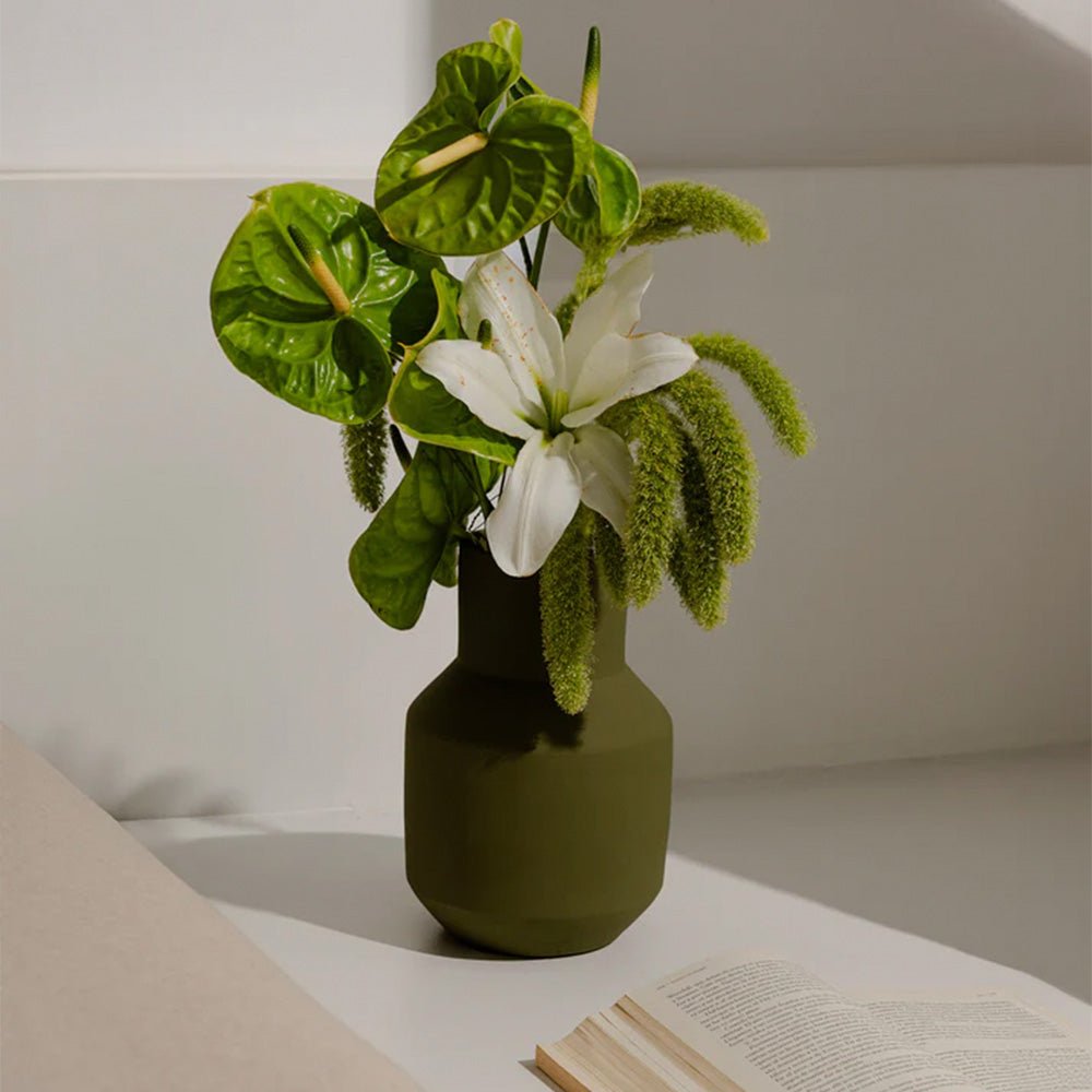 Sado Olive Green Vase