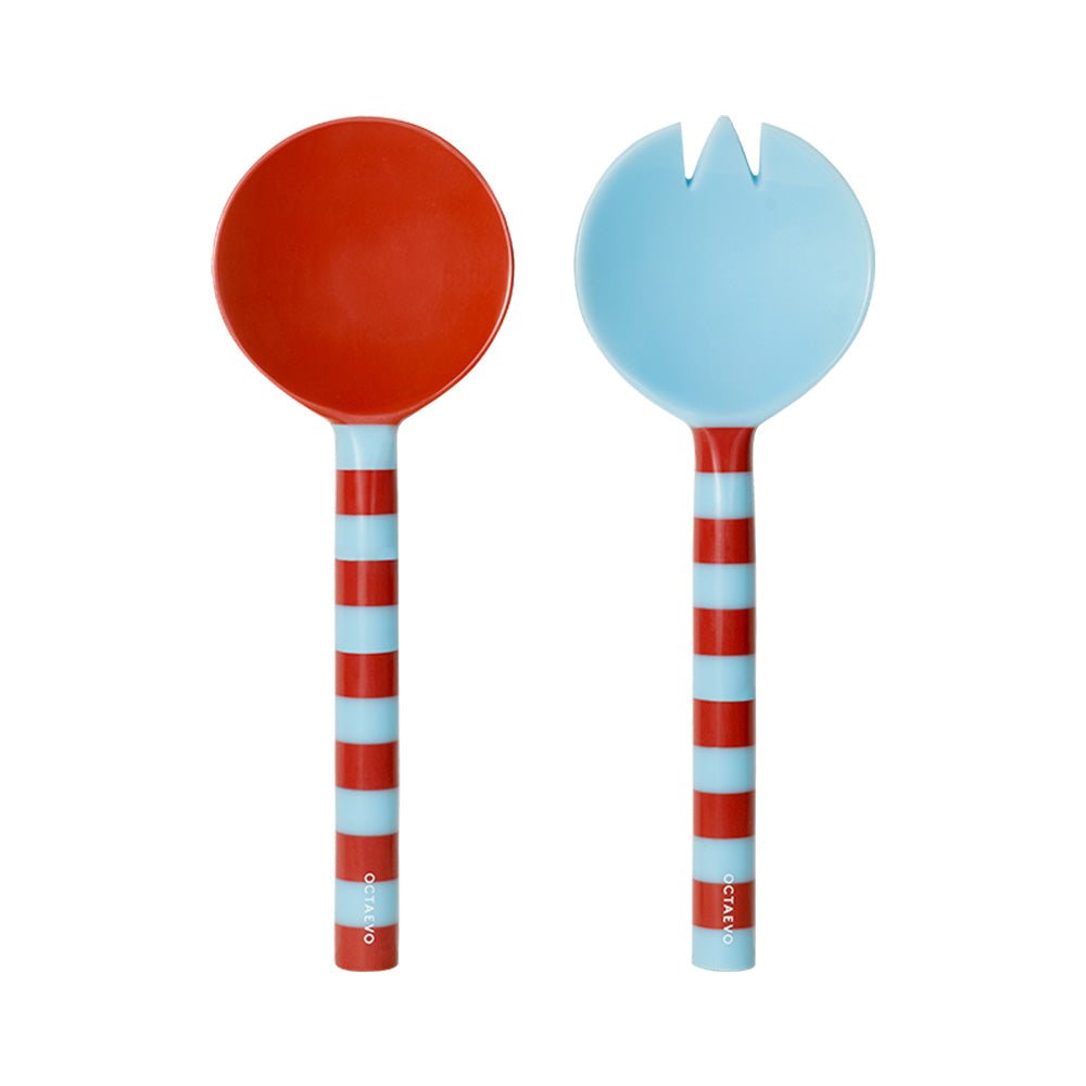 Salad Servers (set of 2) Mediterráneo - (Burgundy / Blue)