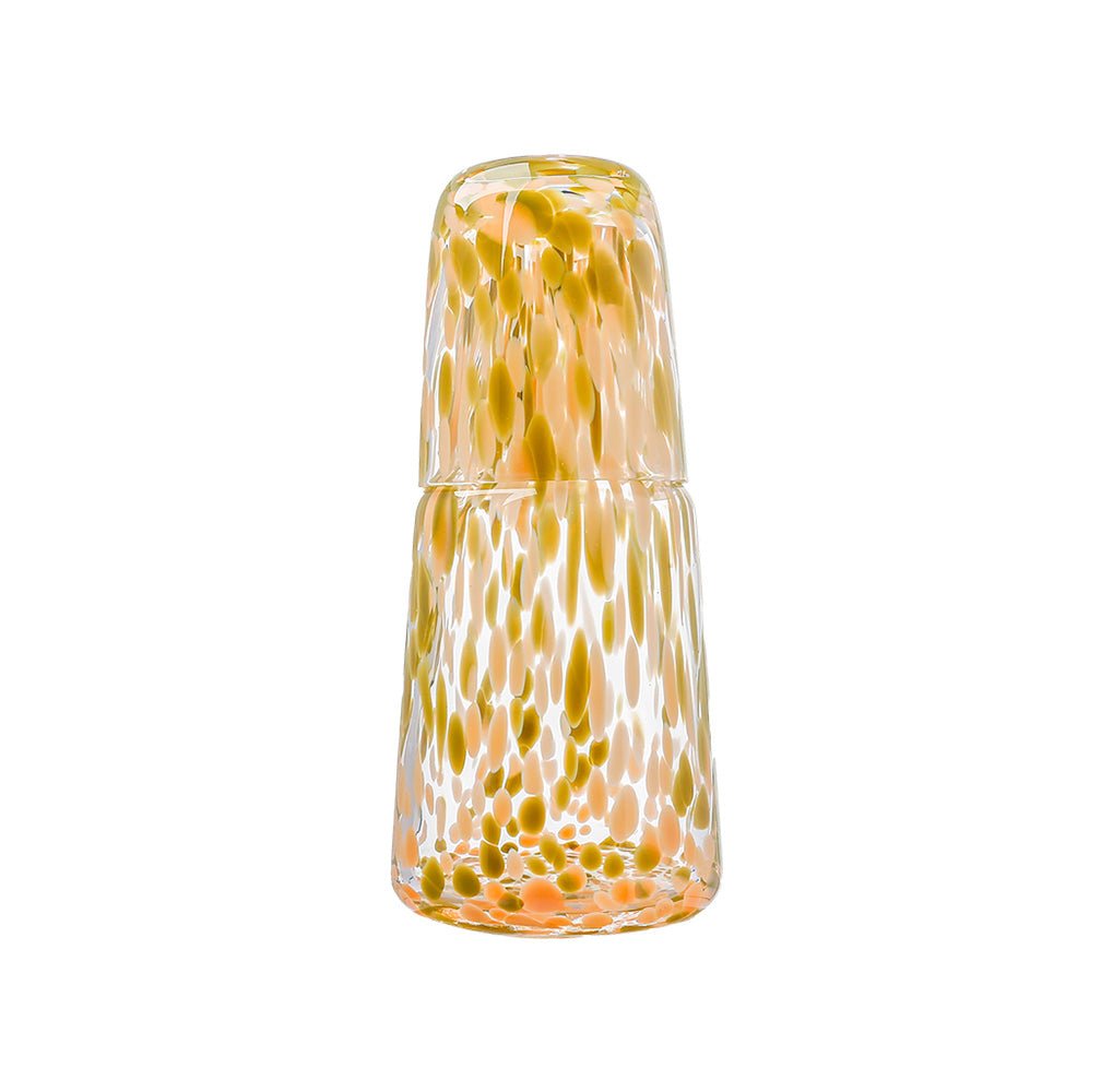 Ensemble pichet et verre kaki moucheté