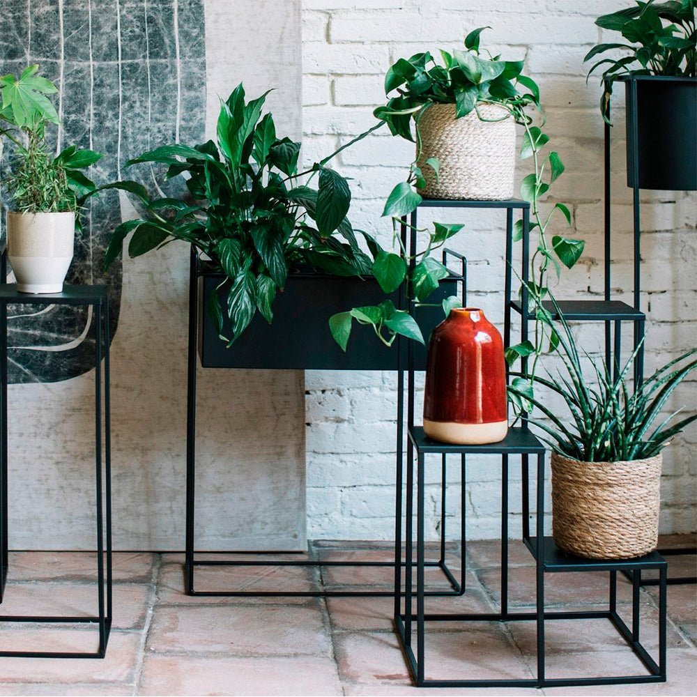 Soporte Plantas Metal Negro