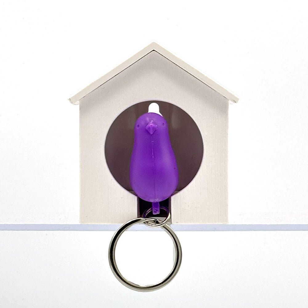 Sparrow Keyring White Purple