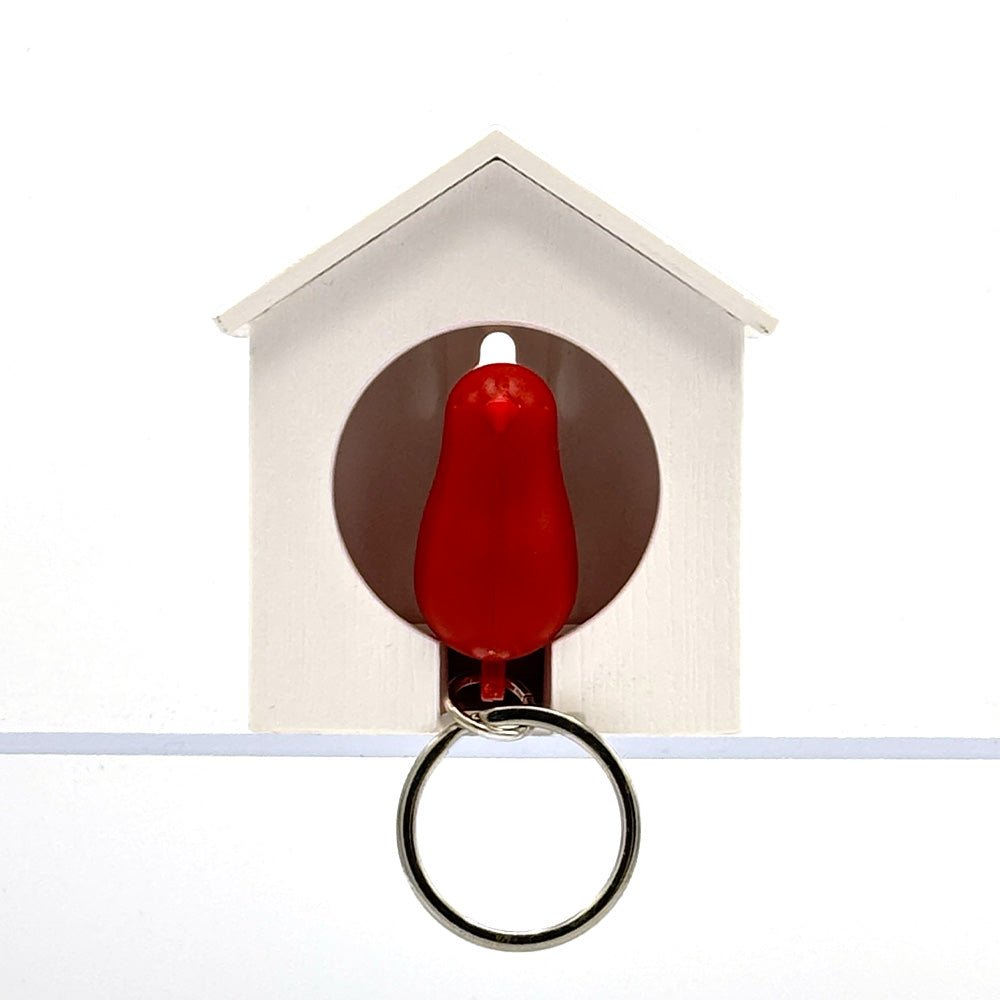 Porte-clés Moineau Rouge et Blanc