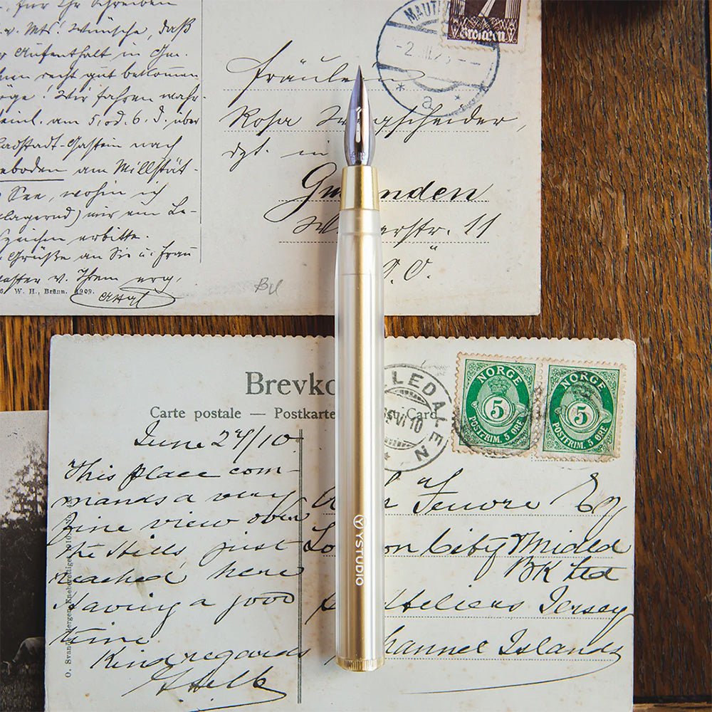 Glamour Evolve Elemental Dip Pen Brass Gold