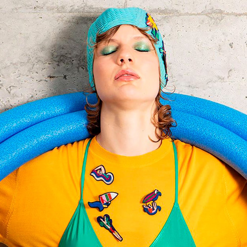Surfing Fail Hand Embroidered Brooch
