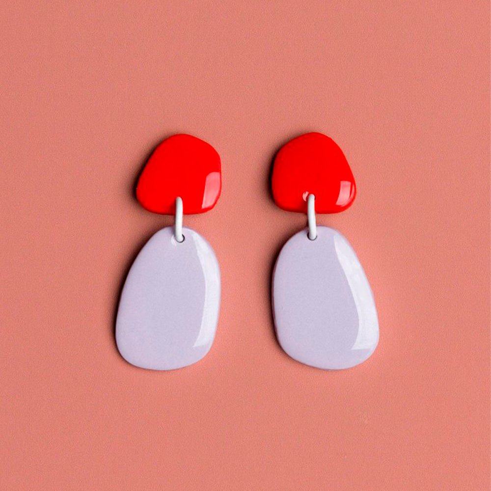 Shapes Earrings Red / Blue