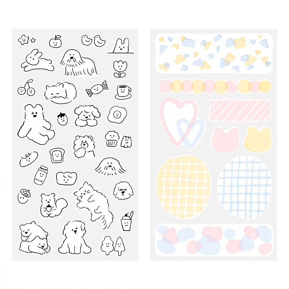 Autocollants 2644 Deux feuilles avec des motifs adorables