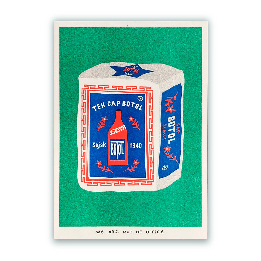 Package of Indonesian Jasmine Tea Risograph