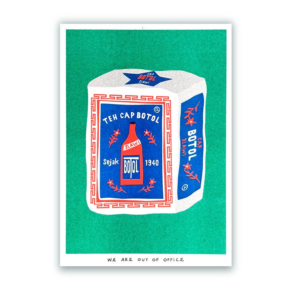 Package of Indonesian Jasmine Tea Risograph