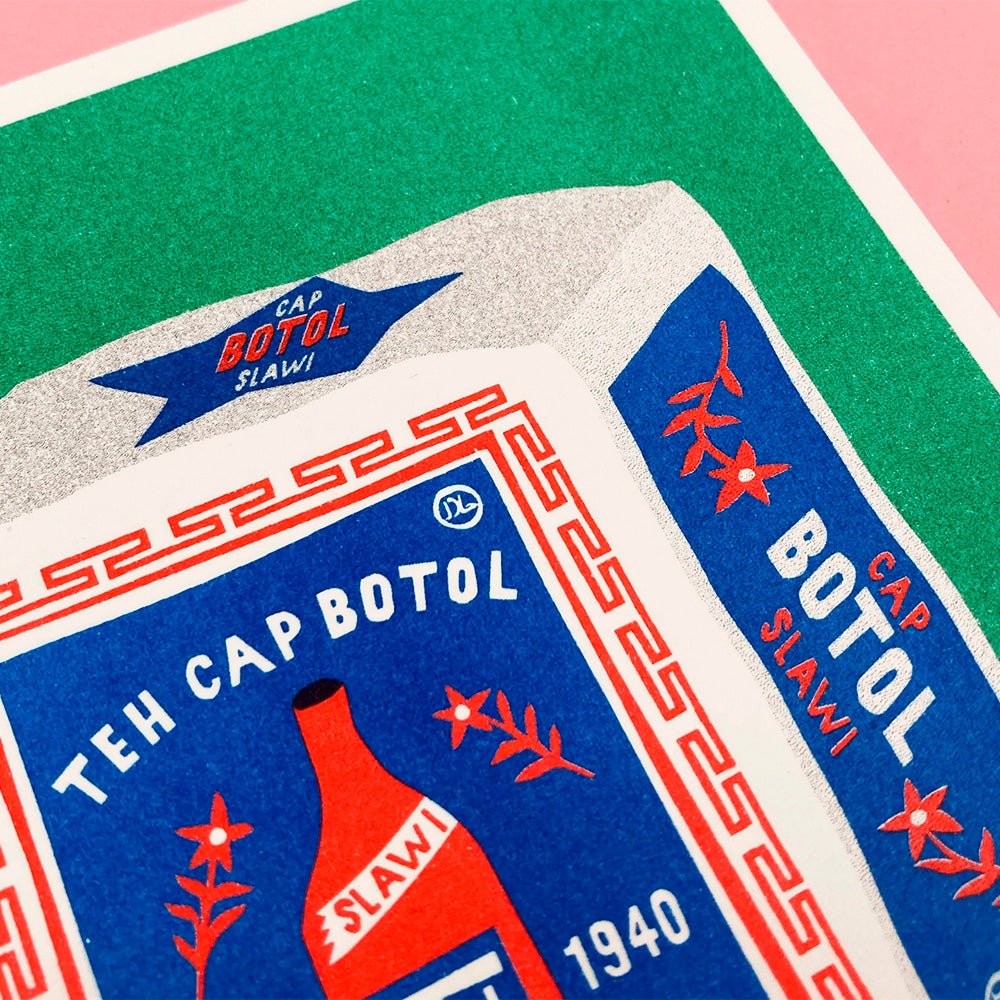 Package of Indonesian Jasmine Tea Risograph