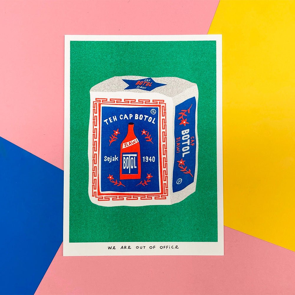 Package of Indonesian Jasmine Tea Risograph
