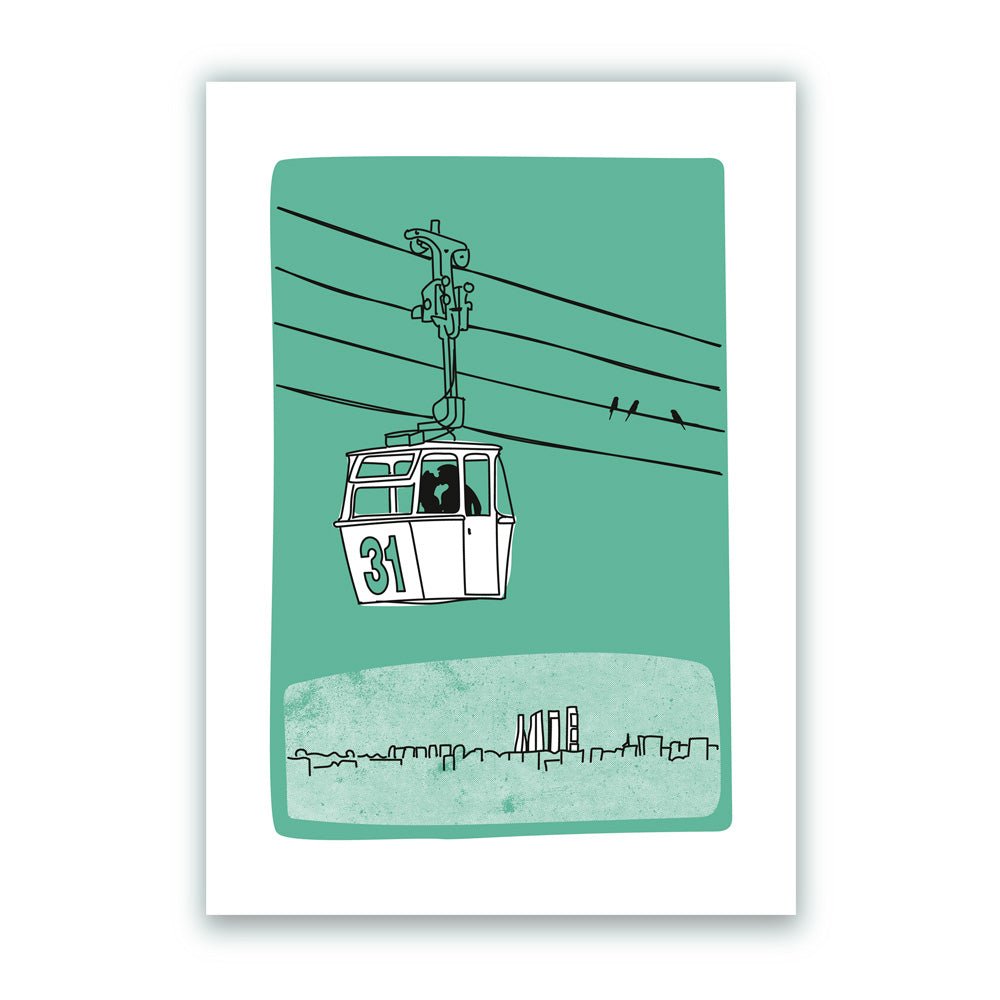 Teleférico Impresión Giclée A5