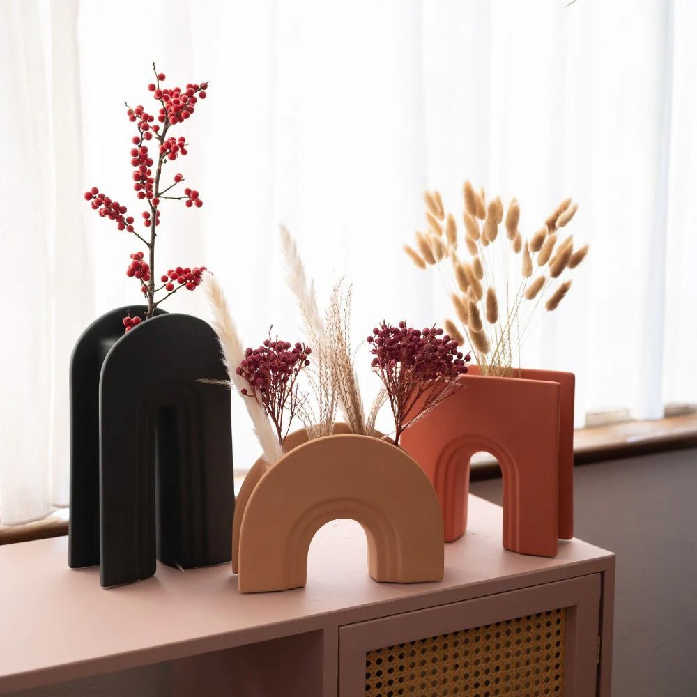 Handmade Nordic Beige Vases Dodeca