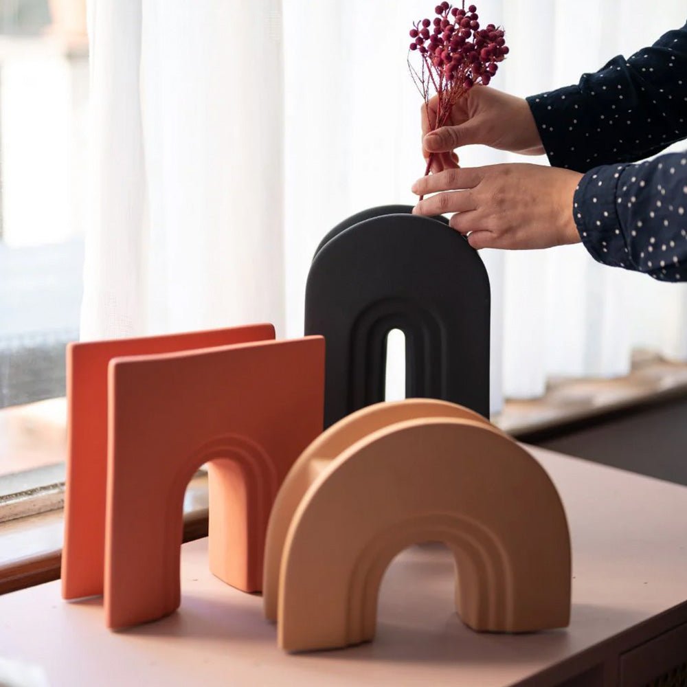Handmade Nordic Beige Vases Dodeca