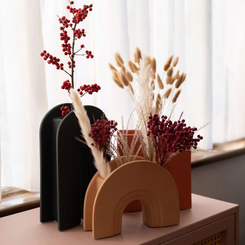 Handmade Nordic Beige Vases Dodeca