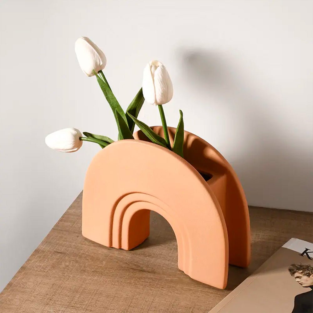 Handmade Nordic Beige Vases Dodeca