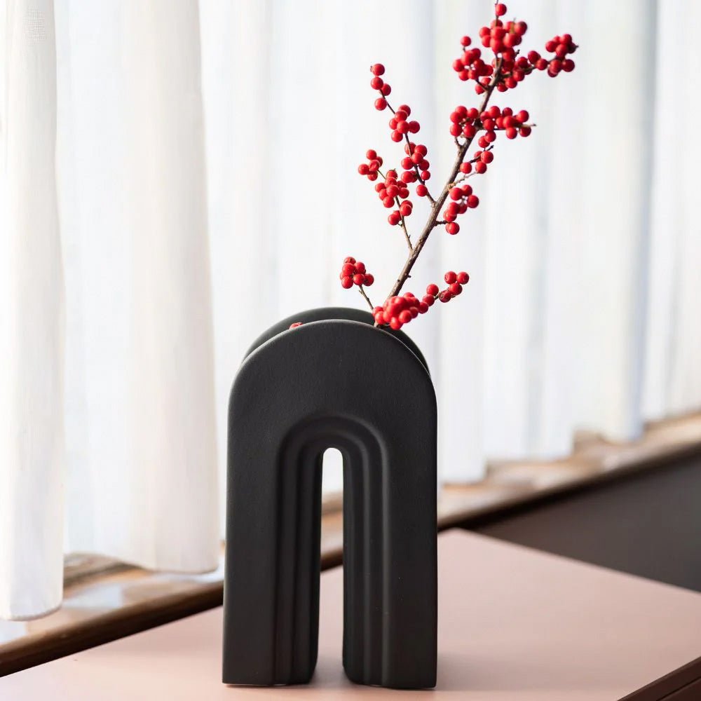 Handmade Nordic Black Vases Dodeca