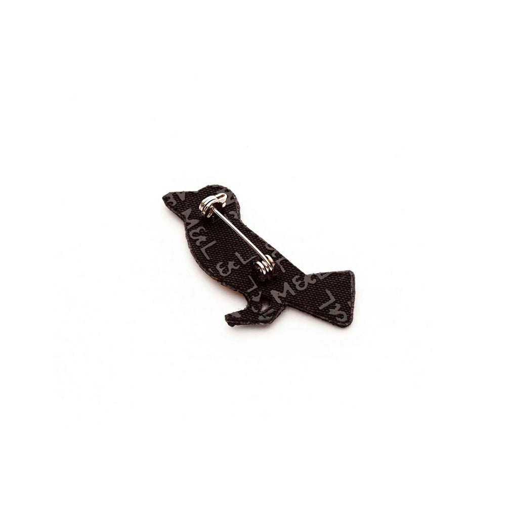 Broche brodée tête rouge