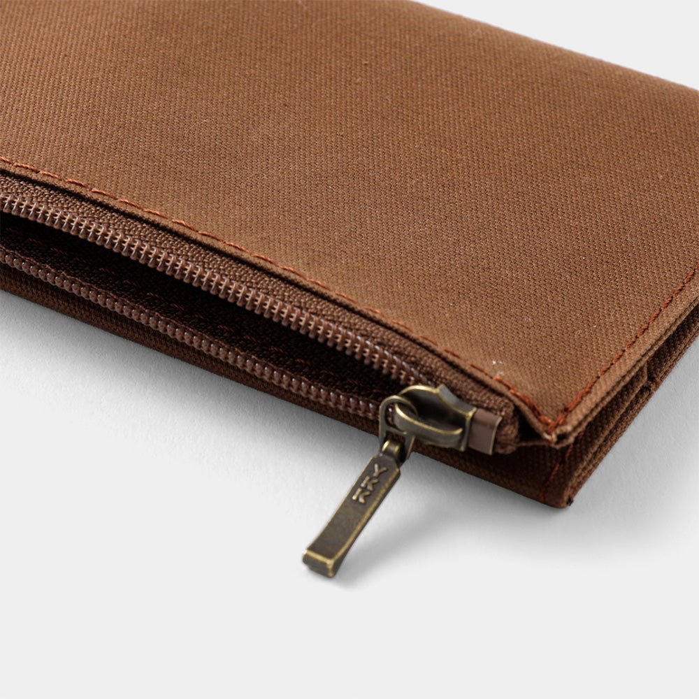 Recharge Carnet Papier Coton avec Fermeture Éclair Café - Taille Passeport