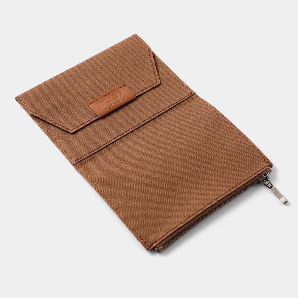 Recharge Carnet Papier Coton avec Fermeture Éclair Café - Taille Passeport