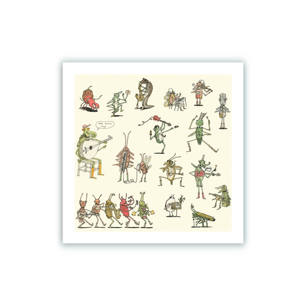 The Music Bug Giclée Print A5