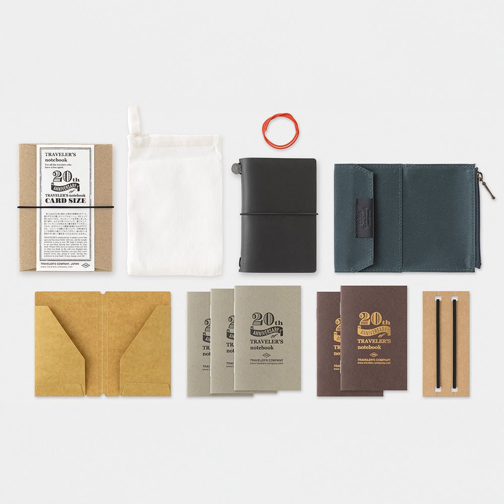 TRAVELER’S notebook Card Size 20th Anniversary Set Negro
