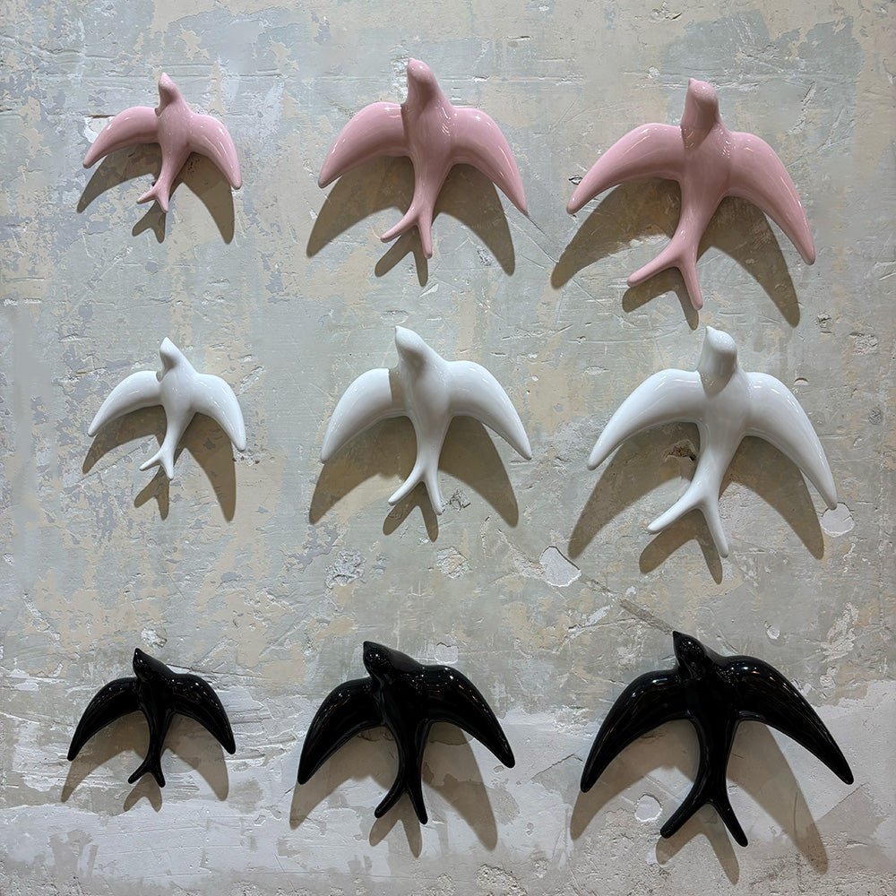 Trio of Light Pink Swallows