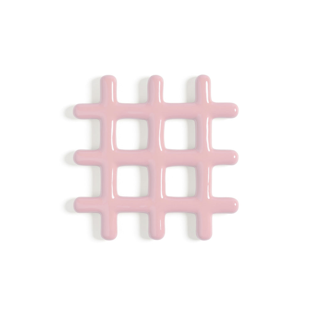 Dessous de plat à grille rose