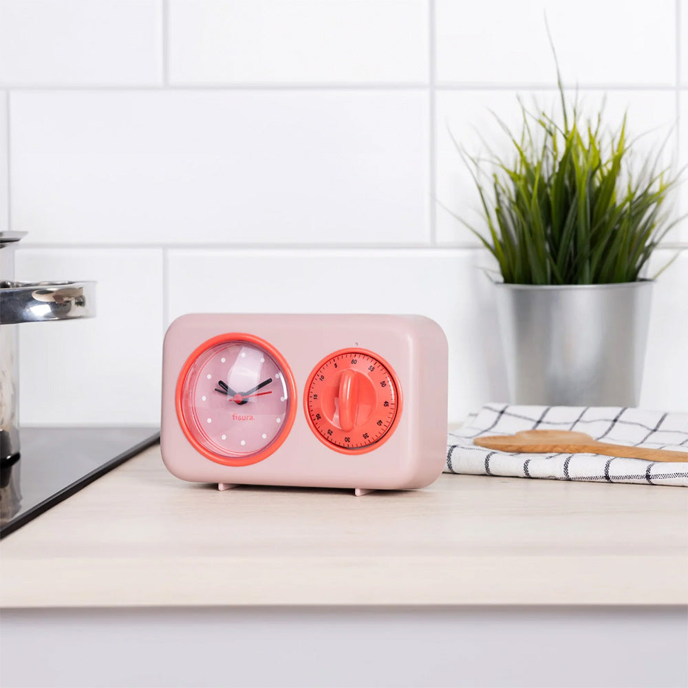 Minuteur de cuisine rétro - Rose