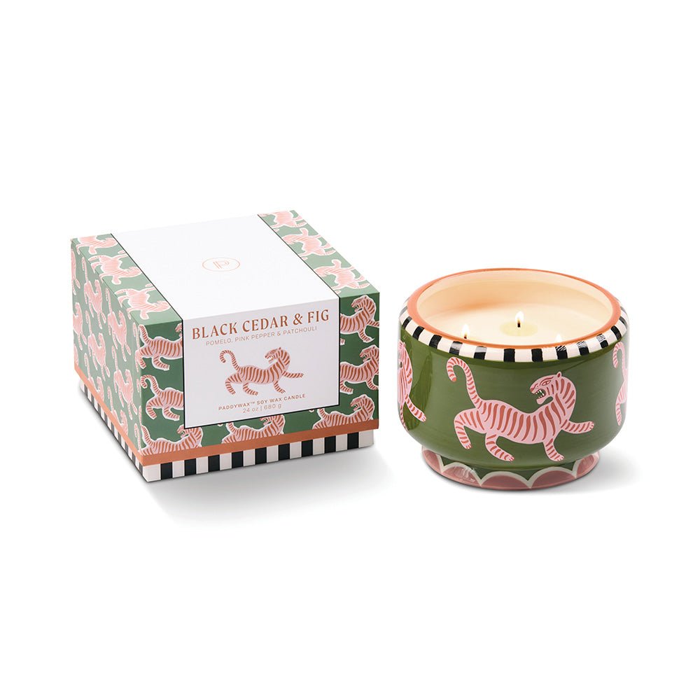 Cèdre Noir et Figue Bougie Parfumée Cire de Soja 680g