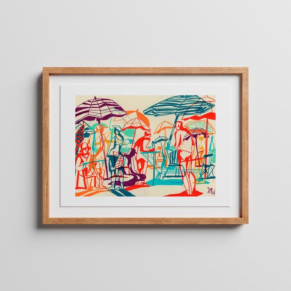 Planting Umbrellas Giclée Print