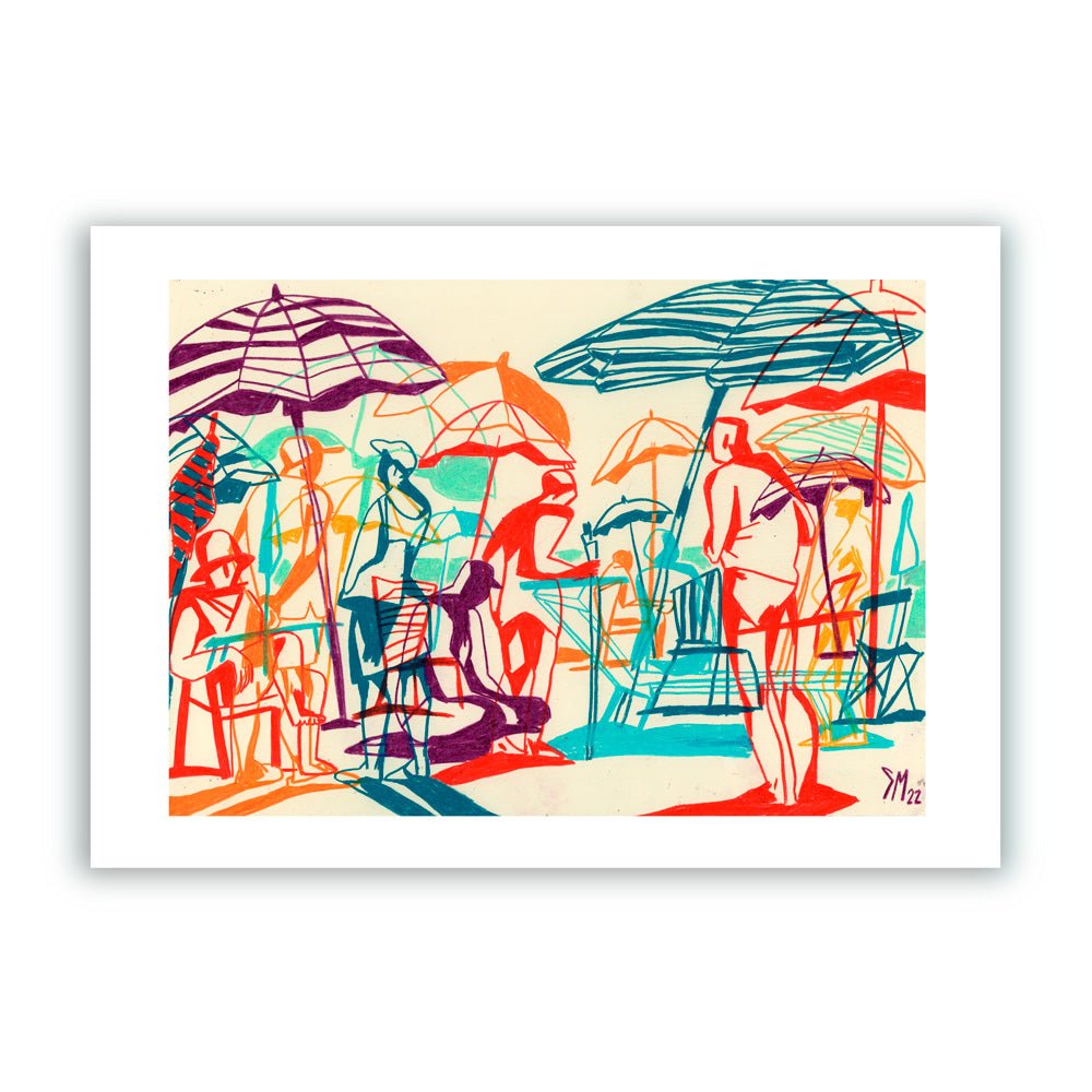 Planting Umbrellas Giclée Print