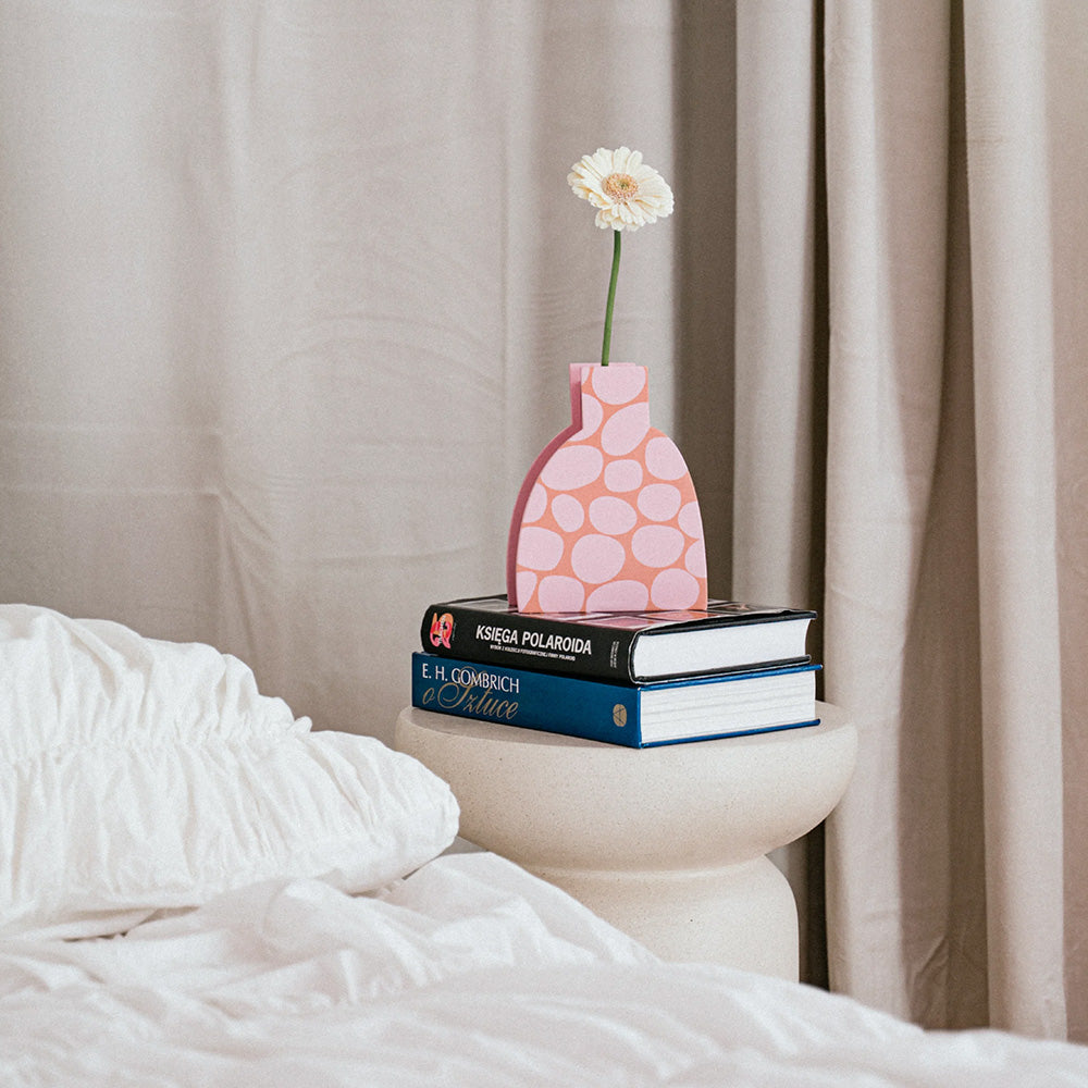 Jarrón de Madera Pink Stones