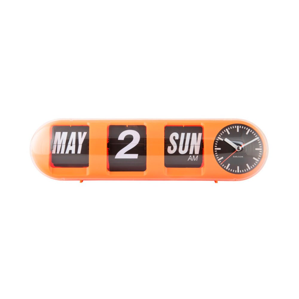 Wall Clock Tube Flip Orange