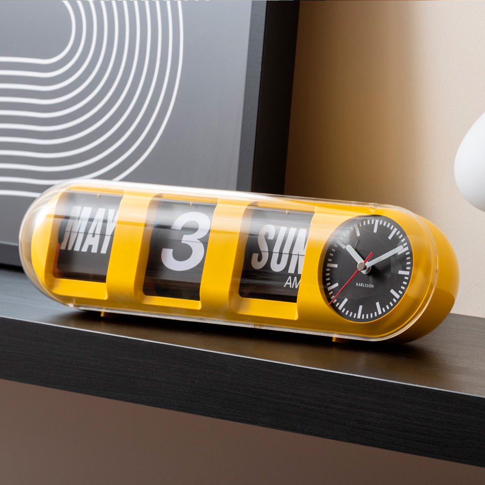 Reloj de Pared Tube Flip Amarillo