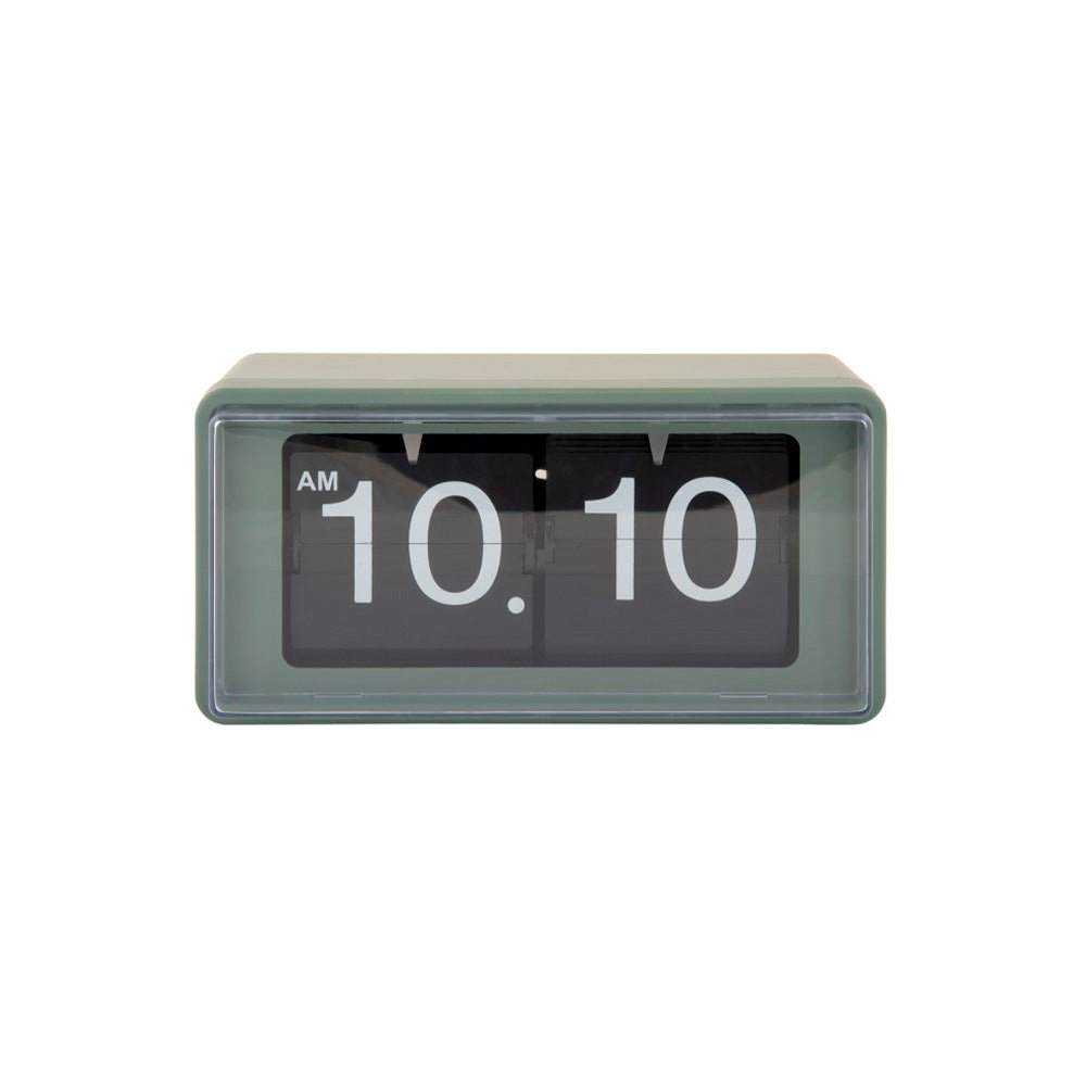 Wall Table Clock Retro Boxed Flip Jungle Green