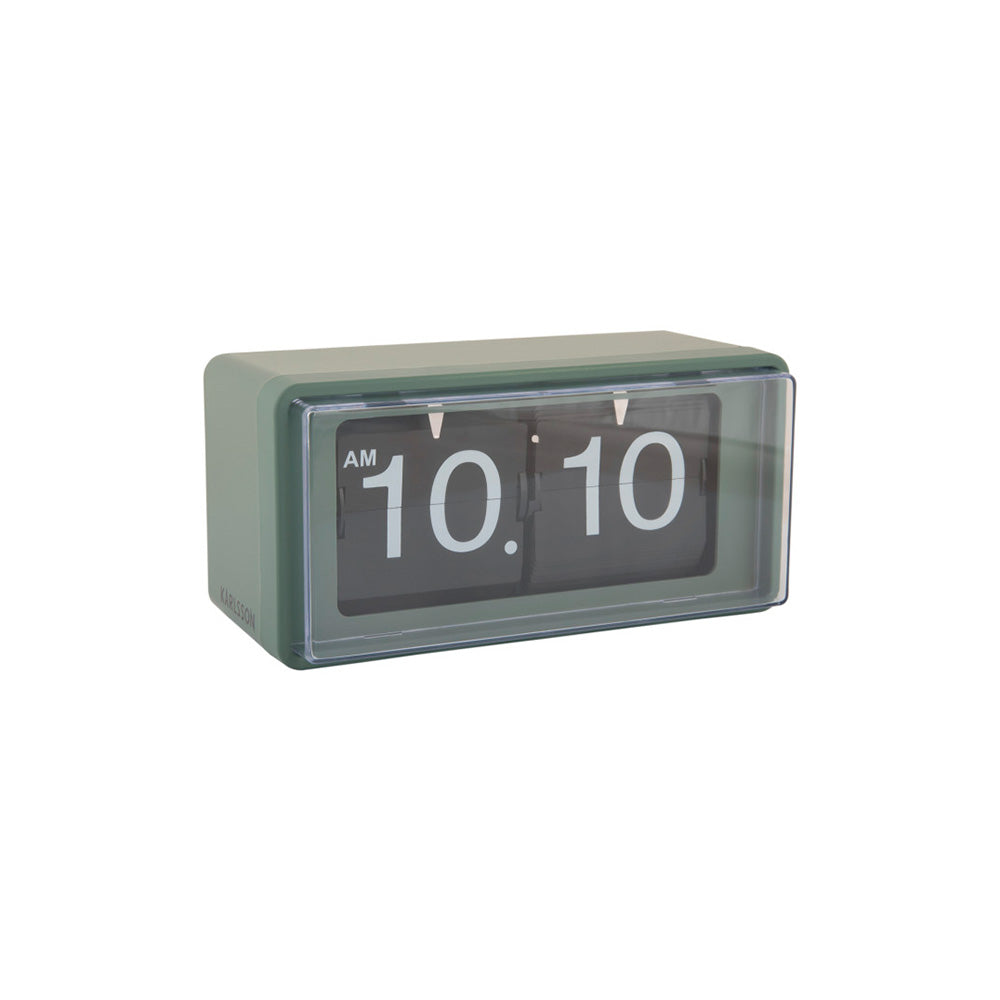Reloj de Pared / Mesa Retro Boxed Flip Jungle Verde