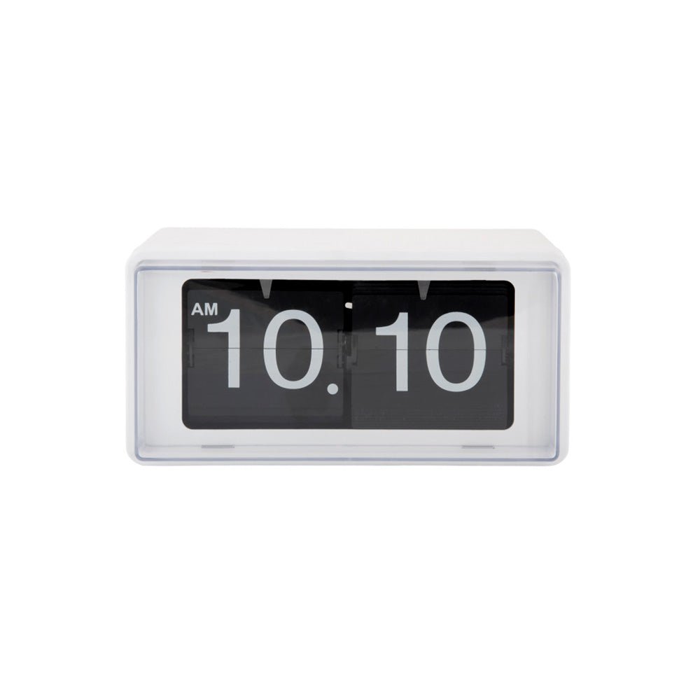 Reloj de Pared / Mesa Retro Boxed Flip Blanco