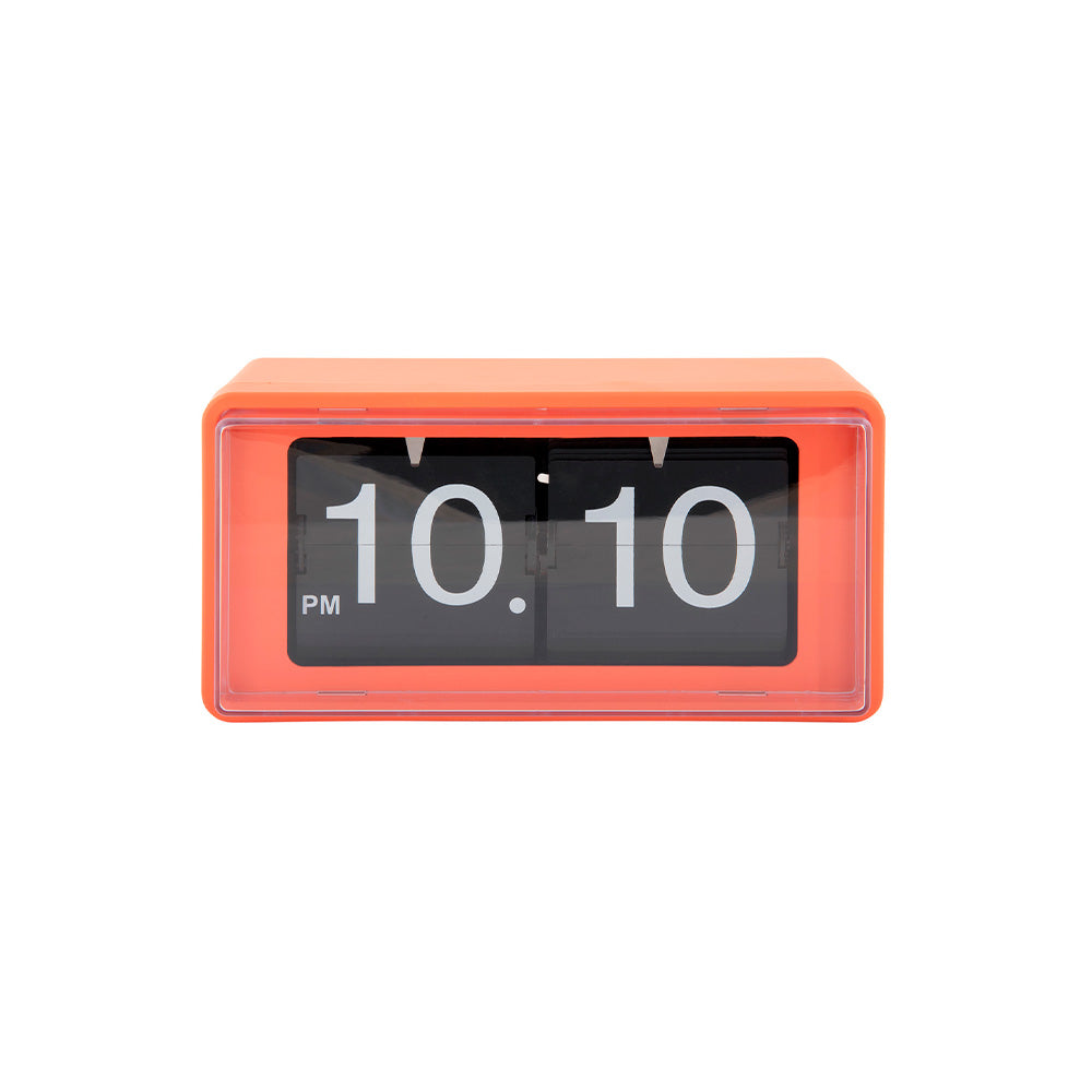 Wall Table Clock Retro Boxed Flip Jungle Orange